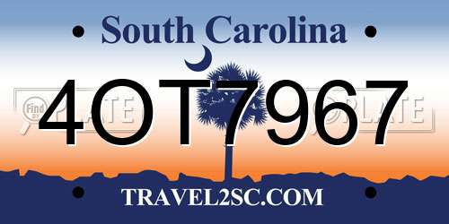 4OT7967 South Carolina License Plate