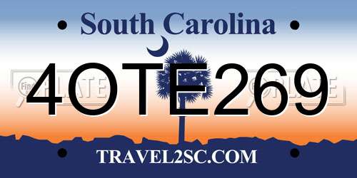 4OTE269 South Carolina License Plate