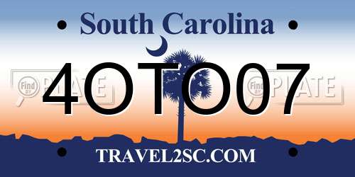 4OTO07 South Carolina License Plate