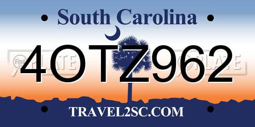 4OTZ962 South Carolina License Plate