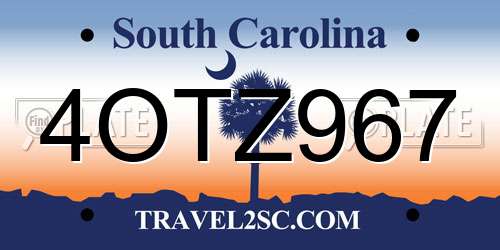 4OTZ967 South Carolina License Plate