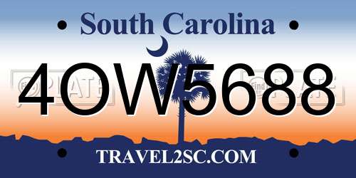 4OW5688 South Carolina License Plate