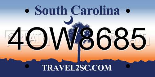 4OW8685 South Carolina License Plate