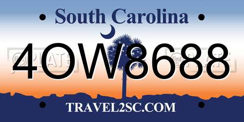 4OW8688 South Carolina License Plate