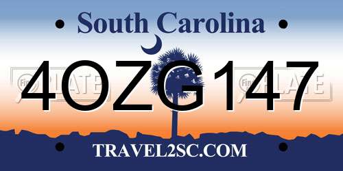 4OZG147 South Carolina License Plate