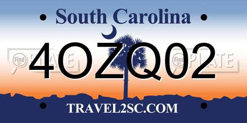 4OZQ02 South Carolina License Plate