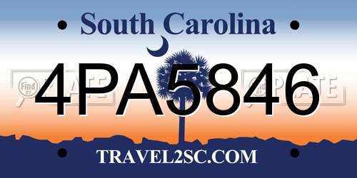 4PA5846 South Carolina License Plate