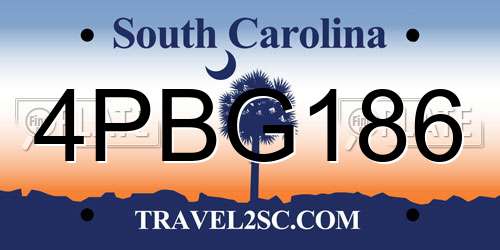 4PBG186 South Carolina License Plate