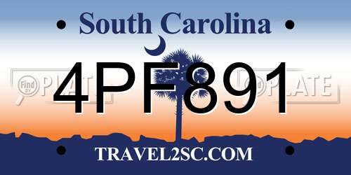 4PF891 South Carolina License Plate