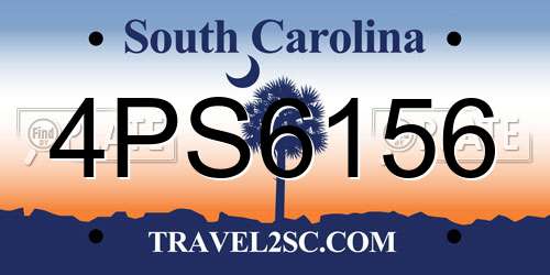 4PS6156 South Carolina License Plate