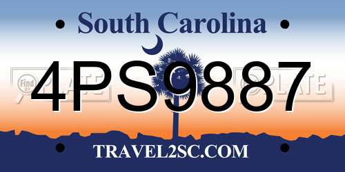 4PS9887 South Carolina License Plate