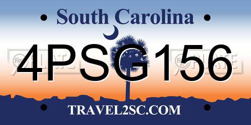 4PSG156 South Carolina License Plate