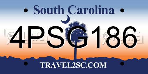 4PSG186 South Carolina License Plate