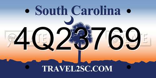 4Q23769 South Carolina License Plate