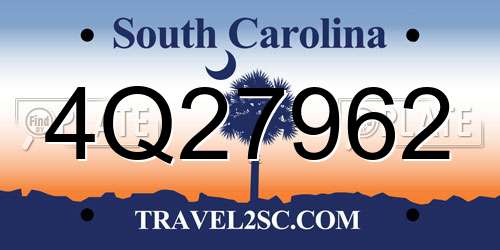 4Q27962 South Carolina License Plate