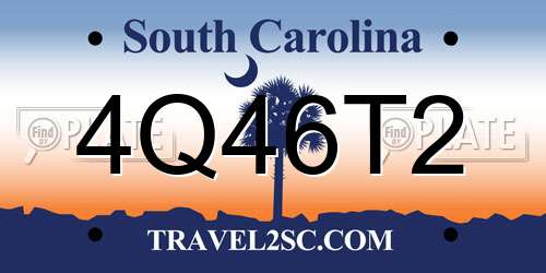 4Q46T2 South Carolina License Plate