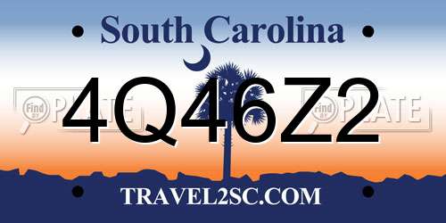 4Q46Z2 South Carolina License Plate
