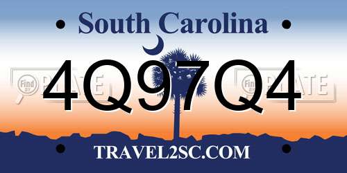 4Q97Q4 South Carolina License Plate