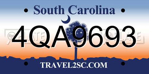 4QA9693 South Carolina License Plate