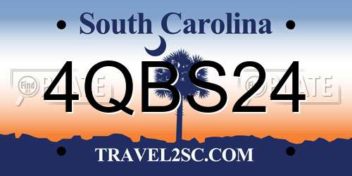 4QBS24 South Carolina License Plate