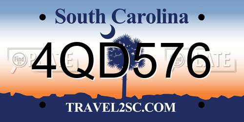 4QD576 South Carolina License Plate