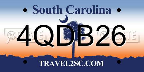 4QDB26 South Carolina License Plate