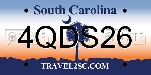 4QDS26 South Carolina License Plate