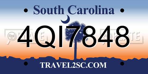 4QI7848 South Carolina License Plate
