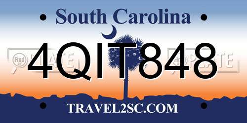 4QIT848 South Carolina License Plate