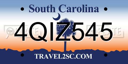 4QIZ545 South Carolina License Plate