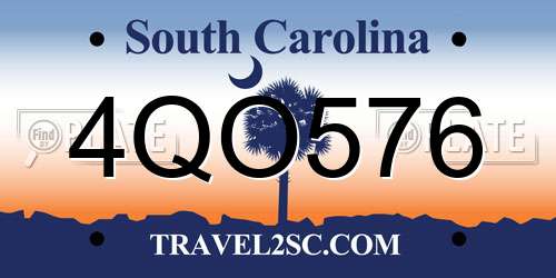 4QO576 South Carolina License Plate