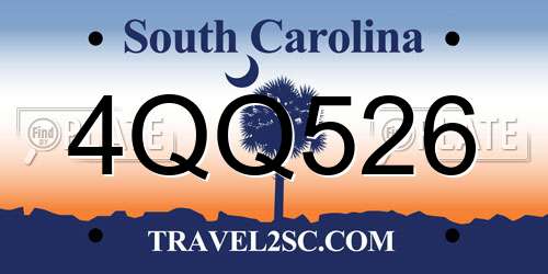 4QQ526 South Carolina License Plate