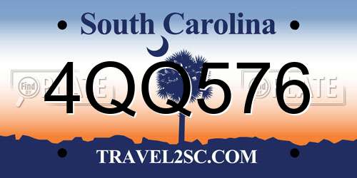 4QQ576 South Carolina License Plate