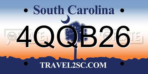 4QQB26 South Carolina License Plate