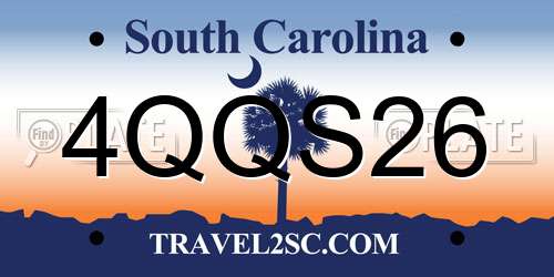 4QQS26 South Carolina License Plate