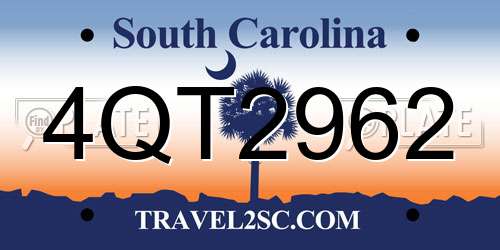 4QT2962 South Carolina License Plate