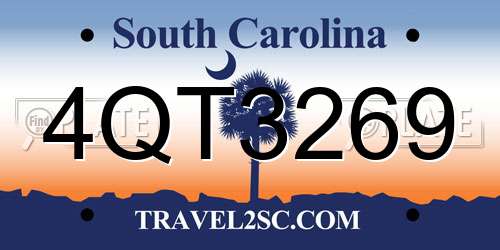 4QT3269 South Carolina License Plate