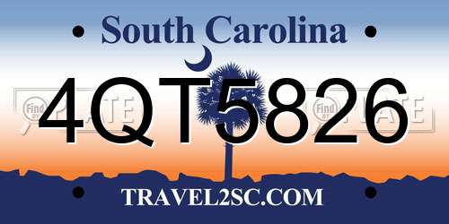 4QT5826 South Carolina License Plate