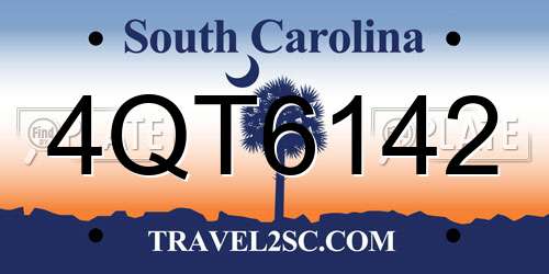 4QT6142 South Carolina License Plate