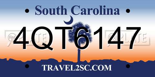 4QT6147 South Carolina License Plate