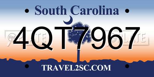 4QT7967 South Carolina License Plate