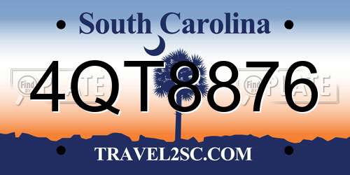4QT8876 South Carolina License Plate