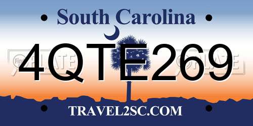 4QTE269 South Carolina License Plate