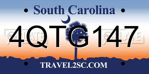 4QTG147 South Carolina License Plate