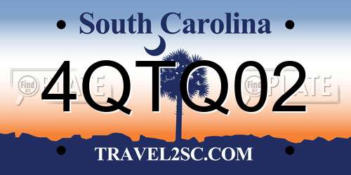 4QTQ02 South Carolina License Plate