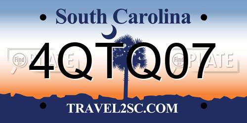 4QTQ07 South Carolina License Plate