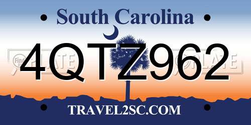 4QTZ962 South Carolina License Plate