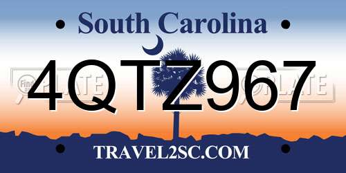 4QTZ967 South Carolina License Plate