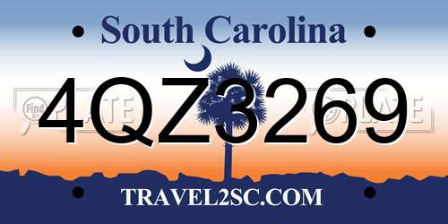 4QZ3269 South Carolina License Plate