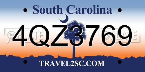 4QZ3769 South Carolina License Plate